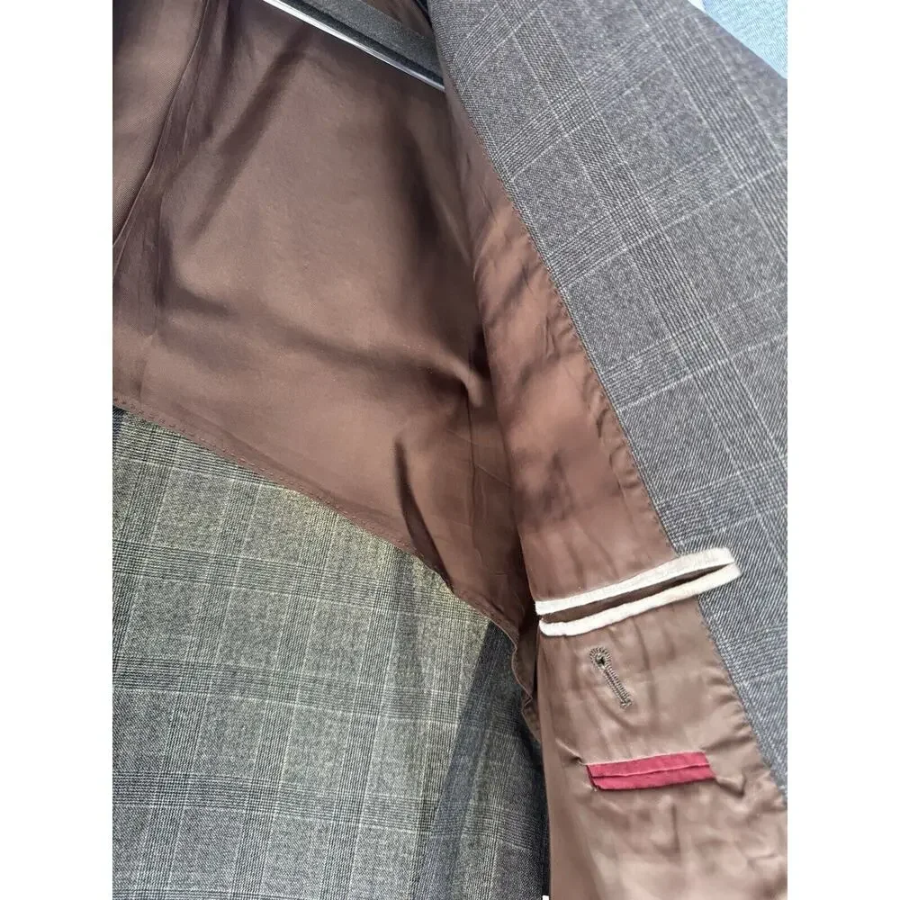 Brunello Cucinelli Blazer Jacket Glen Plaid Wool 52/42 Unstructured Men Luxury